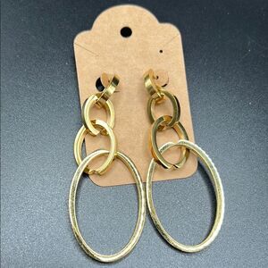 Vita Fede Gold Tone Cassio Modular Interlocking Design Convertible Earrings